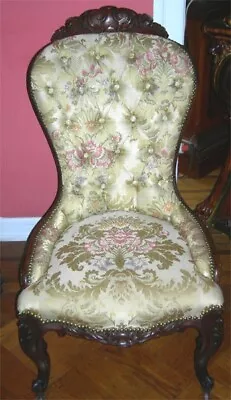 Rococo Rosewood Slipper Chair • $595