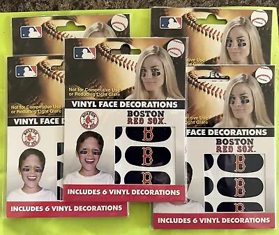 Boston Red Sox MLB Vinyl Face Decorations 6 Pack Eye Black Strips - New Lot Of 5 • $10