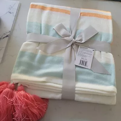 £5.95 • Buy ‼️BRAND NEW‼️ Woven Stripe Summer Throw 125CM BY 150cm 