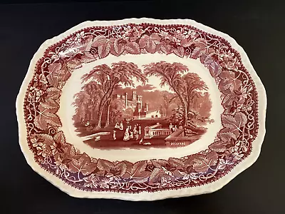 Rare Vintage Mason's Vista Red White Pink China Masons Transferware 19  Platter • $250