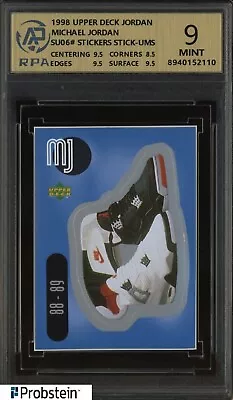 1998 Upper Deck Stickers Stick-Ums Michael Jordan Bulls HOF RPA 9 MINT • $2.01