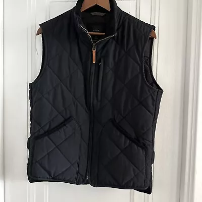 J.Crew Mens Sussex Vest Black Primaloft Quilted Full Zip Size Small Excellent • $25