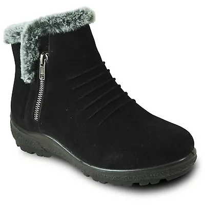 Kozi Canada Women Casual Ankle Bootie Winter Fur Boot NINA-1 With Side Zipper • $49.99