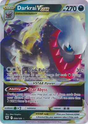 Holo Darkrai VSTAR 099/189 Ultra Rare Astral Radiance Pokemon TCG • $2.99