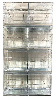 4 X LARGE Galvanized 30  Of Breeder Cages Bird Finch Canary Side Nest Box Doors • $169.53