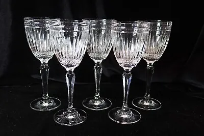 Waterford Marquis Hanover 5 Wine Goblets No Trim Clear 7 5/8  Tall • $95