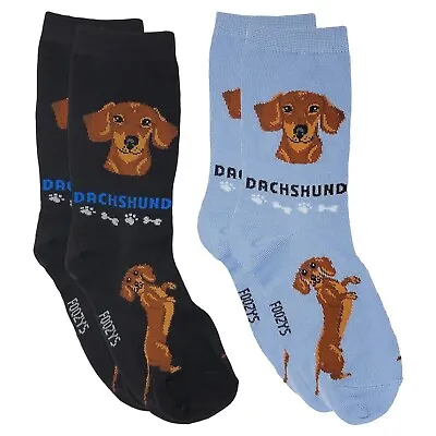 Dachshund Wiener Sausage Hound Toy Dog Rescue 2 Pairs Women's Foozys Socks • $14.88