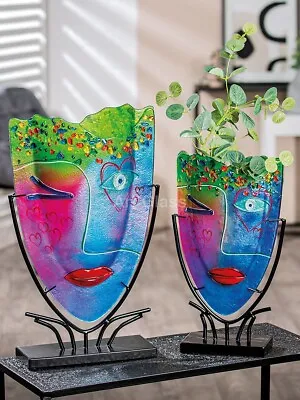 Massive! 48cm Picasso Style Art Glass Amazing! Face Vase & Stand Magnificent • £189.99