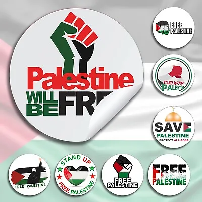 15 Free Palestine Flag Premium Matt Stickers Laptop IPad IPhone Gaza Round 48mm • £3.85