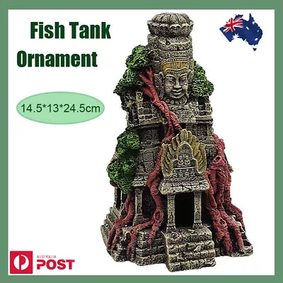 Aquarium Fish Tank Ornament Decoration Mountain Hiding Fish Tank Cave Temple AU • $38.98