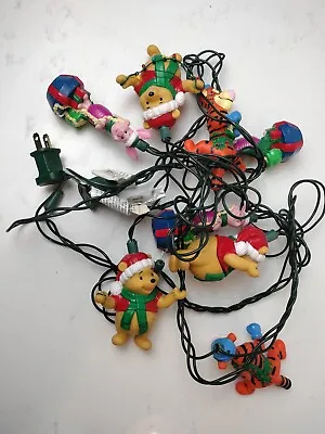 Vintage Disney Winnie The Pooh Christmas 10’ String Lights/Missing 2 Character • $9.35