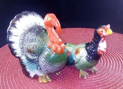 Vintage Ceramic Turkey Hen Salt And Pepper Shakers Hand Painted Made In Japan • $27