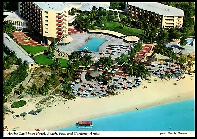 Postcard - Vintage - Aruba Carribean Hotel - Garden - Beach - Pool • $3.56