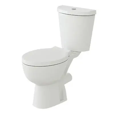 Bathroom Toilet Modern Close Coupled Pan Cistern Soft Close Seat White Ceramic • £104.99