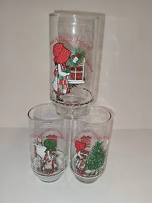 Coca Cola Vintage Holly Hobbie Holiday Set Of 3 Glasses • $12