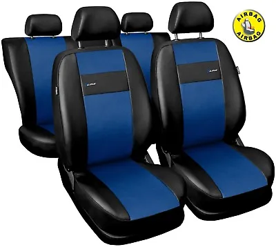 Car Seat Covers Fit Daewoo Matiz Black/blue  Leatherette Full Set • $69.71