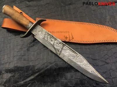 18 Premium Hand Forged Damascus Steel Hunting  Roman Inspired Big Dagger | Wood • $124