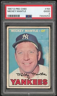 1967 O-Pee-Chee Mickey Mantle #150 PSA 2 • $473.59