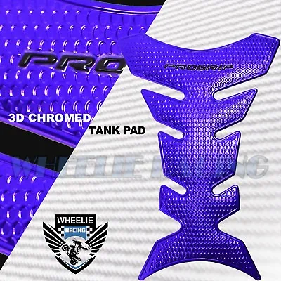 $18.78 • Buy Fuel/gas Tank Pad Protector Decal/bike Sticker Pro Grip Chrome Perforated Blue