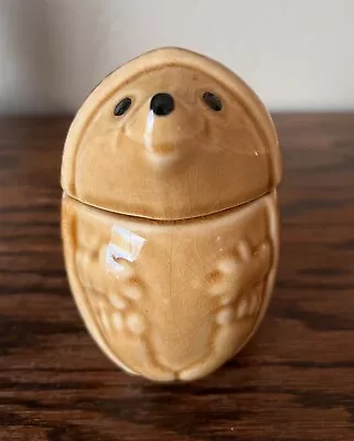 Unique Ceramic HEDGEHOG Honey Pot Trinket Jar With Lid Vintage By R Moss 1960's • $25