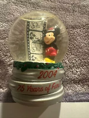 2004 JC Penny Collectible Disney Mickey Mouse Mini Snow Globe 2.5  75th Annivers • $8