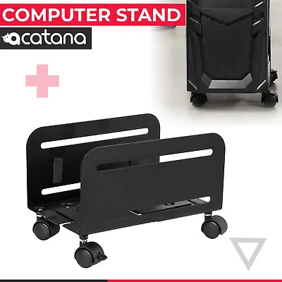 Mobile Computer Tower Rolling Stand PC CPU Case Wheels Holder Cart Desktop ATX • $33