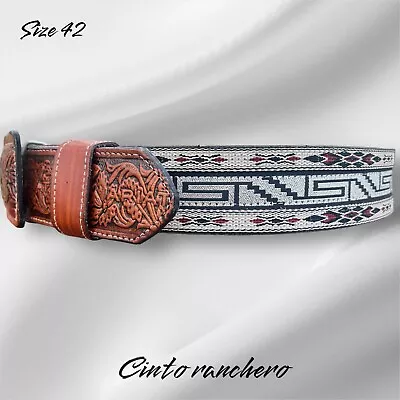 Leather Belt Cowboy Western Cinto Ranchero Size 42 Cinturón Vaqueros • $35