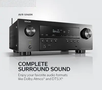 Denon AV Receiver 7.2 Channel Dolby Atmos 4K AVR-S750H Black - Broken Condition • $179.95