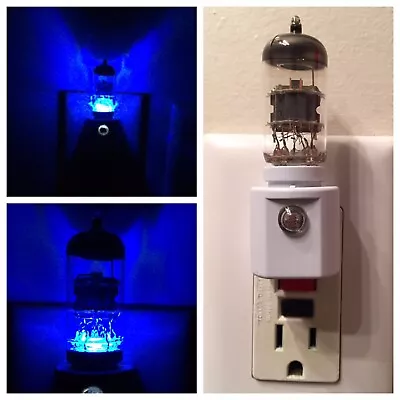 12AX7 Style Vacuum Tube Blue LED Night Light Ham Radio TV Guitar Amplifier • $29.95