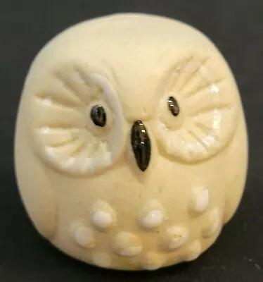 VINTAGE ~ Miniature Hand Made & Painted Clay Pottery Tan Owl W/White Accent (D) • $8.04