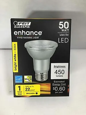 Open Box Feit Electric Light Bulb PAR20 Flood 5W (50W Replacement) Bright White • $6.04