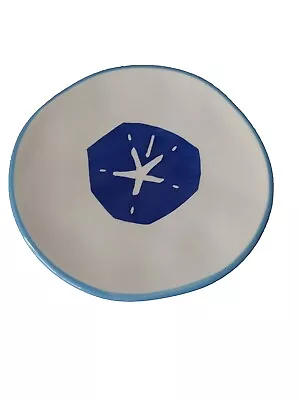 Mariposa Plate Decorative Collector Plate Sand Dollar Blue & White Beach Decor • $14.99