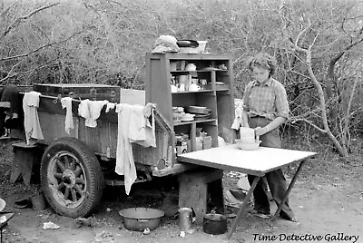 Cowgirl Cook And Chuck Wagon Harlingen Texas - 1939 - Vintage Photo Print • $7.50