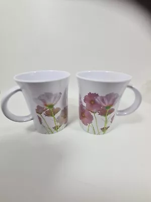 Vintage Pair Of Melamine Mugs Floral • £7.99