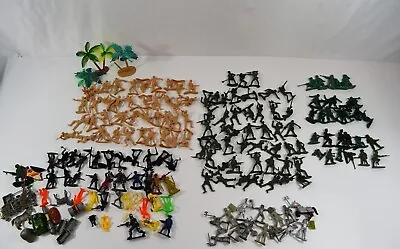 Army Soldier Miniatures Lot Plastic Troops WWII Medieval Palm Trees 170+ Pc • $24.49