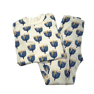 Hanna Andersson Organic Cotton Hanukkah 2 Piece Long John Kid's Pajama Set 12 • $25