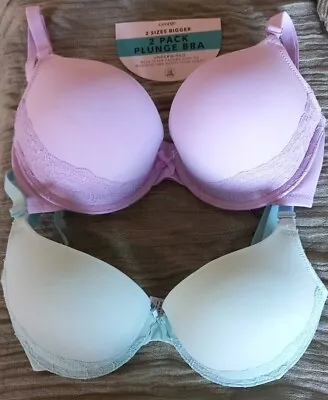 2 Sizes Bigger Maximise Triple Thick Boob Job Superboost Bra George 2 Pack-fab • £29.99