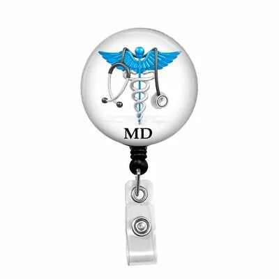 Medical Doctor MD - Retractable Badge Holder - Badge Reel - Lanyards - Stethosc • $6.95