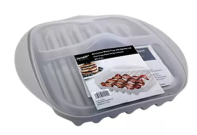Microwave Bacon Sausage Meat & Poultry Cooking Tray & Protective Splatter Lid • $13.47