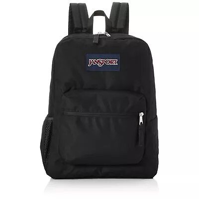 JanSport Backpack Travel Or Work Bookbag W/Side Mesh Water Bottle Pocket Black • $27.99