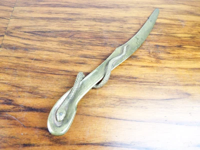 £139.78 • Buy Antique Japanese Letter Opener Page Turner Meiji Era Serpent Snake Handle 1900