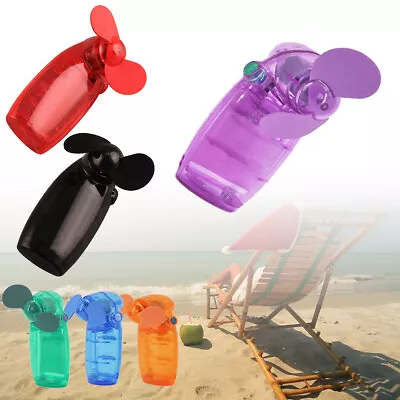 Portable Hand-Held Mini Fan Desk Cooler Soft Blade Battery Operated Lightweight • £2.29