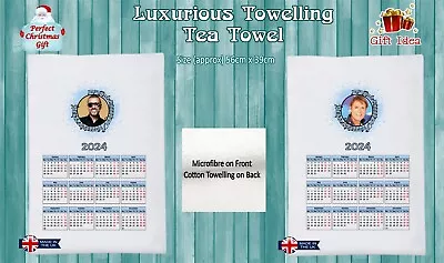 2024 Music Act  Calendar On Towelling Tea Towel  Ideal Gift Cliff Elvis Bon Jovi • £9.50