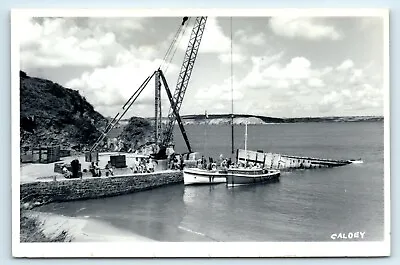 Postcard Caldey Island Ship And Landing Rppc Wales Pembrokeshire Rp • £3.48