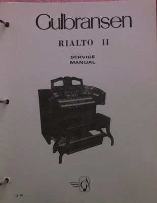 $76 • Buy Gulbransen Organ Model Rialto II 828 Service Manual 