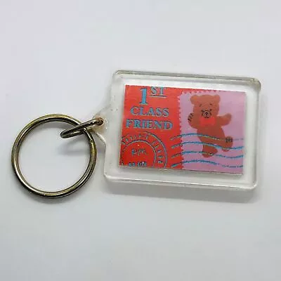 Vtg 1986 Bank Of America 1st Class Friend Stamp Acrylic Keychain Key Finder • $9.99