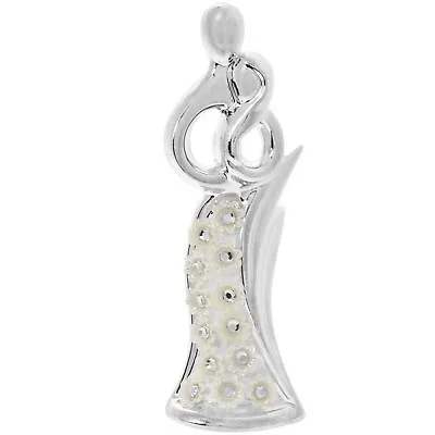 £10.99 • Buy Silver Love Embrace Romance Couple Diamante Sculpture Figurine Ornament Decor 