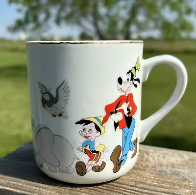 Vintage Walt Disney On Parade Disneyland Coffee Mug Cup Gold Rim Made In Japan • $12