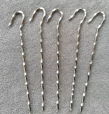Lot Of 5 New Metal Spiral Tent Stakes Guy Wire Stakes Hold Downs 7  Long • $8