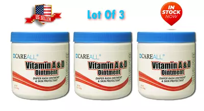 3 PACK  Careall Vitamin A&D Ointment 15oz Jars Skin Protectant Diaper Rash Cream • $24.95